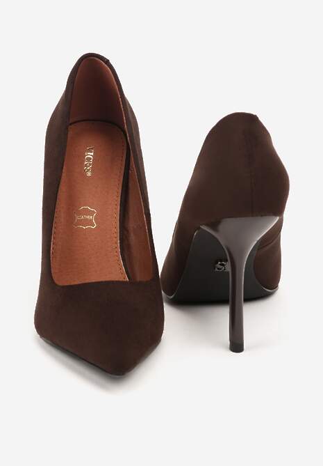 Brązowe Szpilki Vices w Klasycznym Stylu ze Skórzaną Wkładką Verile