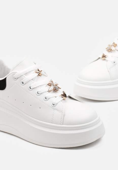 Biało-Czarne Sneakersy na Grubej Podeszwie Celessi