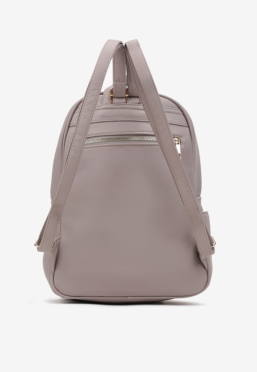 Szary Pikowany Plecak Miejski z Łańcuszkiem Azurix