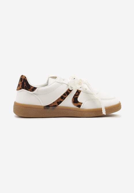 Białe Sneakersy Typu Kultowe Tenisówki z Ozdobną Odpinaną Kokardą Korilinda