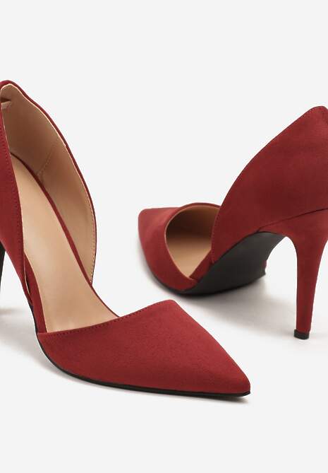 Bordowe Szpilki z Ozdobnymi Wycięciami Rriana