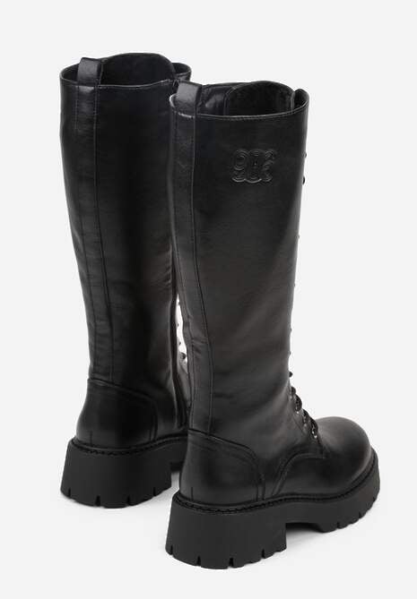 Czarne Kozaki VICES Typu Workery w Grungowym Stylu Unalira