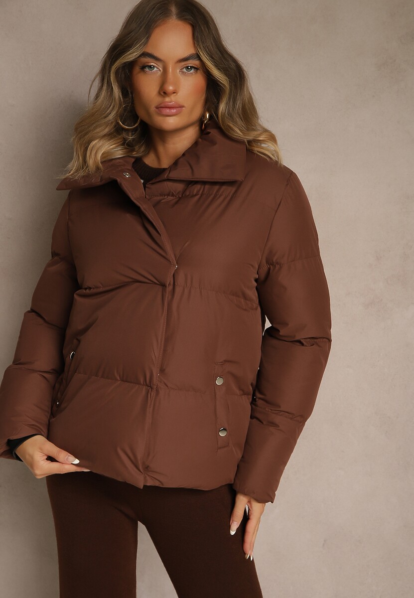 Jasnobeżowa Pikowana Kurtka na Napy Elriona