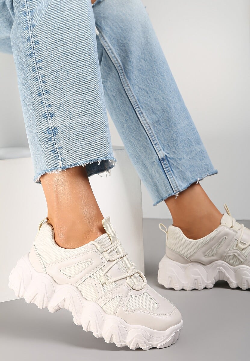 Beżowe Sneakersy Astima