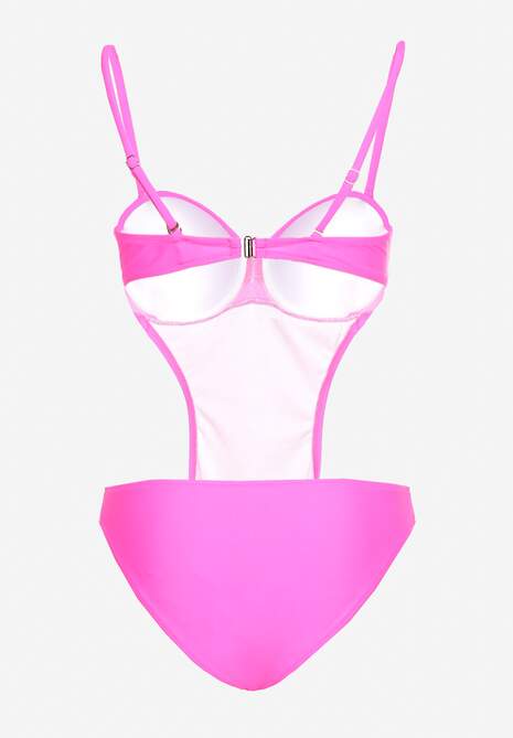 Różowy Strój Kąpielowy Jednoczęściowy z Wycięciami w Talii i na Plecach Tovantia