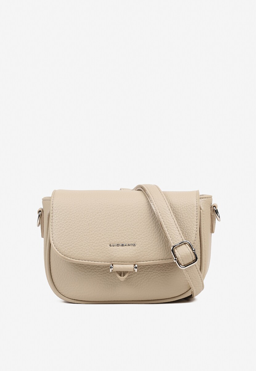Jasnobeżowa Torebka Typu Listonoszka Zamykana na Klapę Izarae