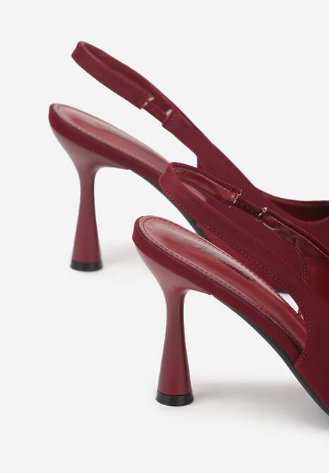 Bordowe Sandały ze Szpiczastym Noskiem Jolaia