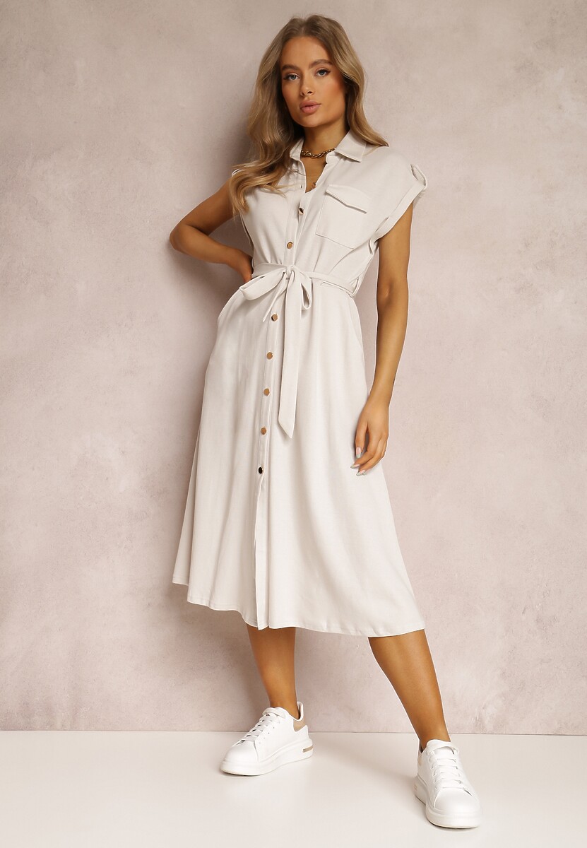 Niebieska Sukienka Koszulowa Eiditrite