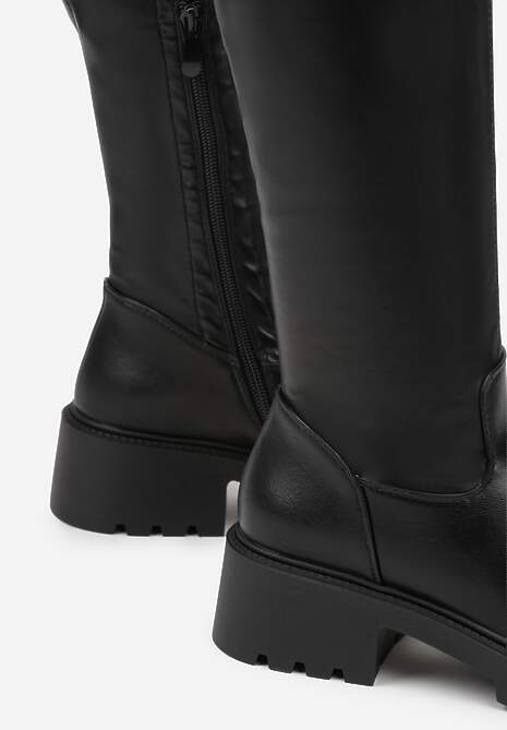 Czarne Kozaki w Stylu Tech Gothic Aderida