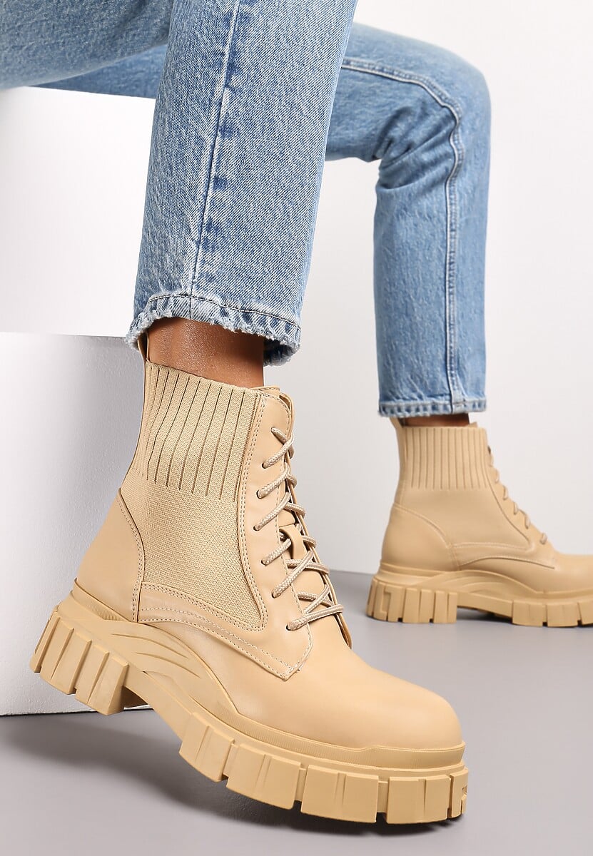 Beżowe Botki Deiniopis