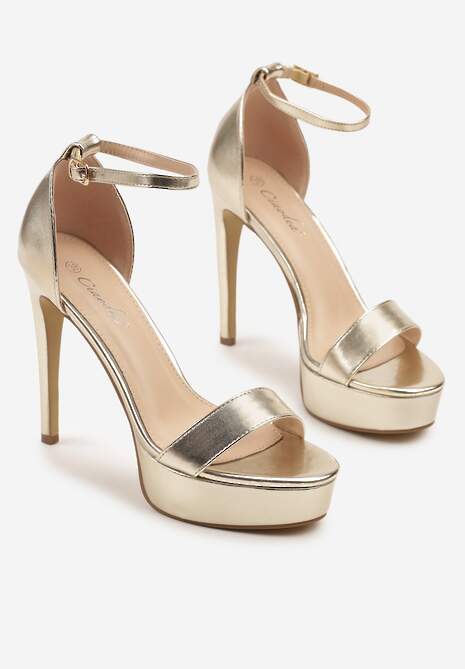 Złote Szpilki na Platformie w Klasycznym Stylu Addsea