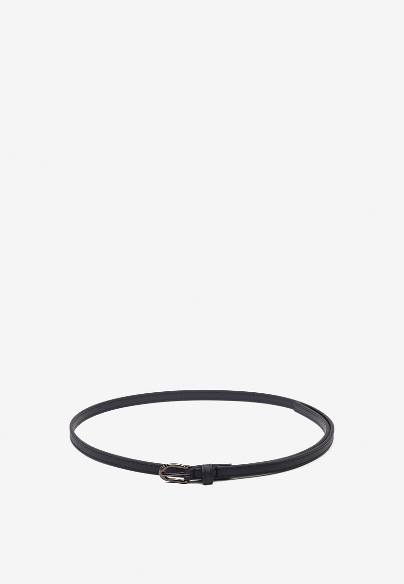 Granatowy Pasek Cienki z Metalową Klamrą Narsil