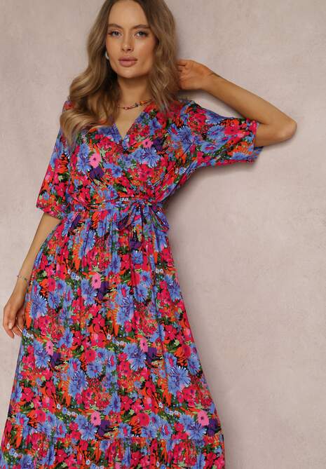 Fuksjowa Sukienka z Wiskozy Lylian