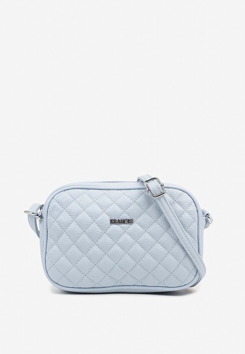 Niebieska Pikowana Torebka Listonoszka Ozdobiona Napisem Silanire