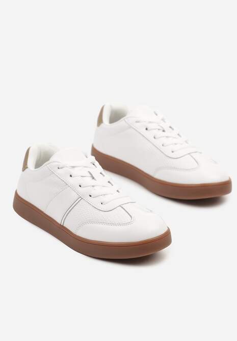 Białe Sneakersy ze Skóry Naturalnej z Przeszyciami Tilliossa