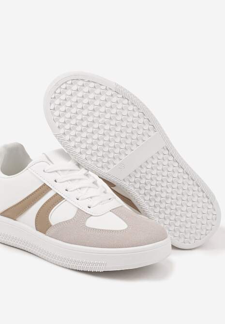 Biało-Beżowe Sneakersy Klasyczne Tenisówki Setinora
