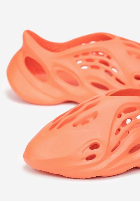 Pomarańczowe Wsuwane Sneakersy z Lekkiej Pianki z Wycięciami Bonasna
