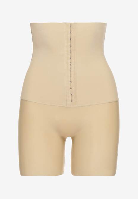 Beżowa Bielizna modelująca Majtki High Waist z Efektem Push Up Lunavera