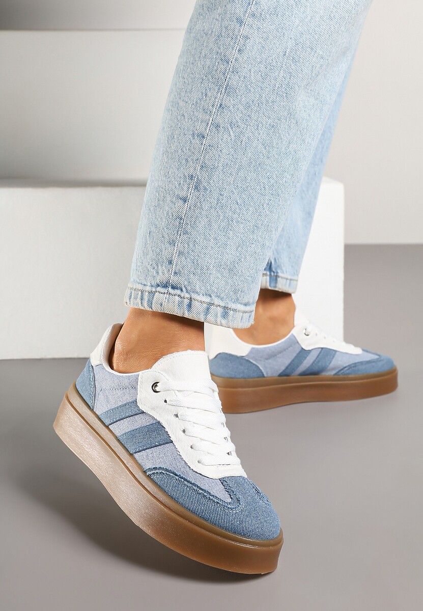 Czarno-Beżowe Sneakersy Tenisówki na Kauczukowej Podeszwie Ardisora