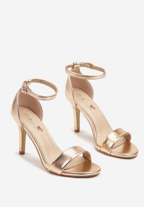 Szampańskie Klasyczne Sandały na Szpilce Tatanira