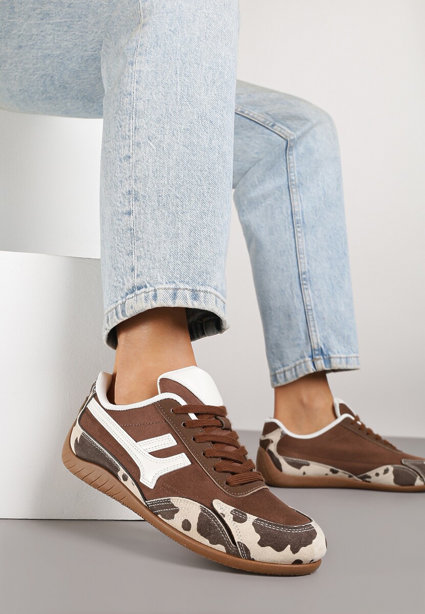 Czerwone Sneakersy z Geometrycznym Motywem Arpolia