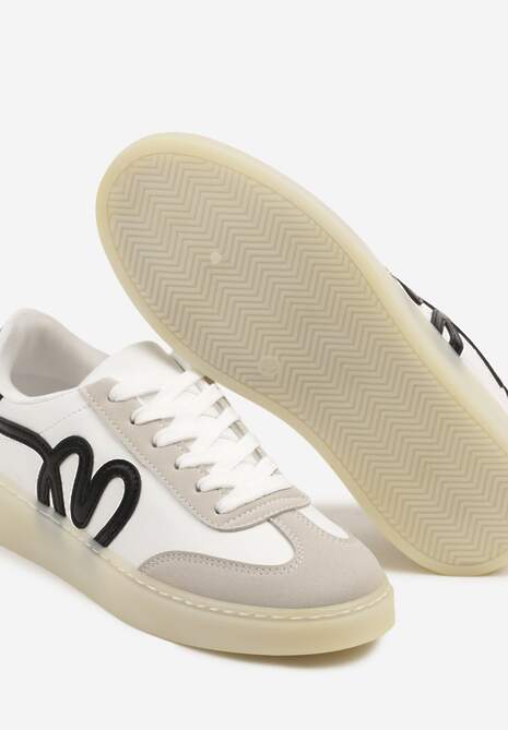 Białe Sneakersy Kultowe Tenisówki Zdobione Abstrakcyjną Aplikacją Fendiva