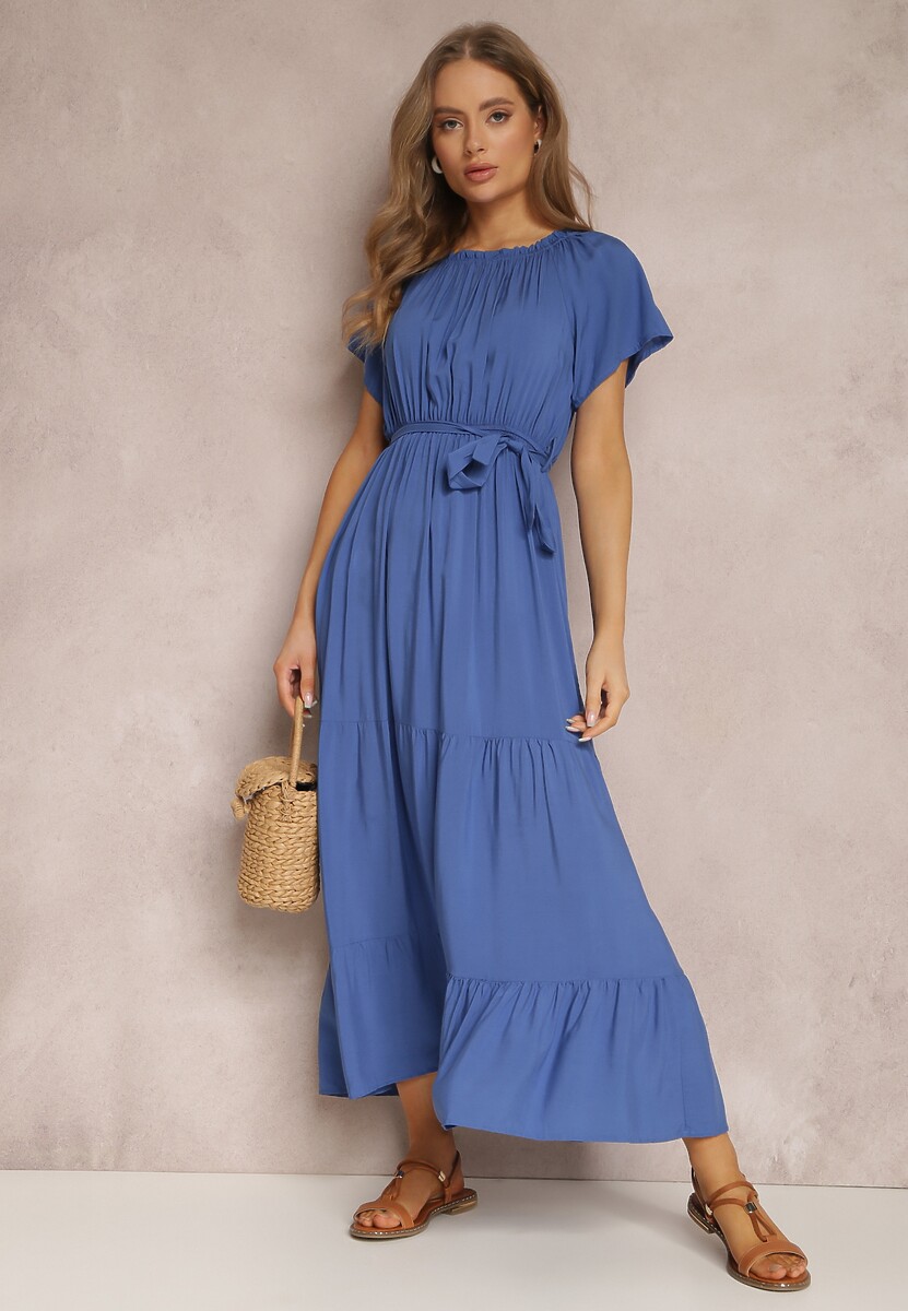 Niebieska Sukienka z Wiskozy Phoebiolea