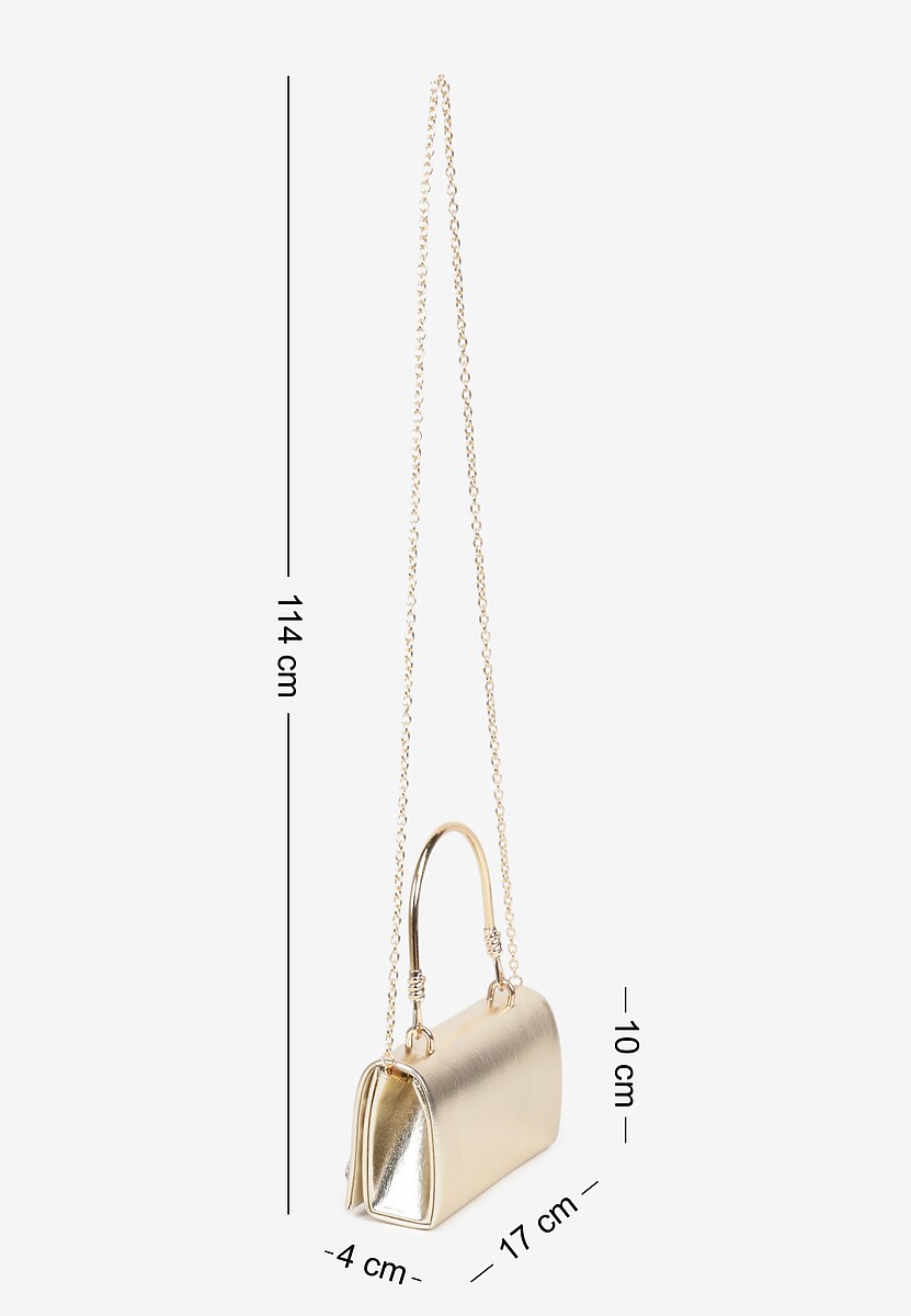 Złota Torebka Kopertówka Vices z Uchwytem i Łańcuszkiem na Ramię Janesce