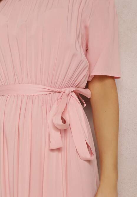 Jasnoróżowa Sukienka z Wiskozy Phoebiolea