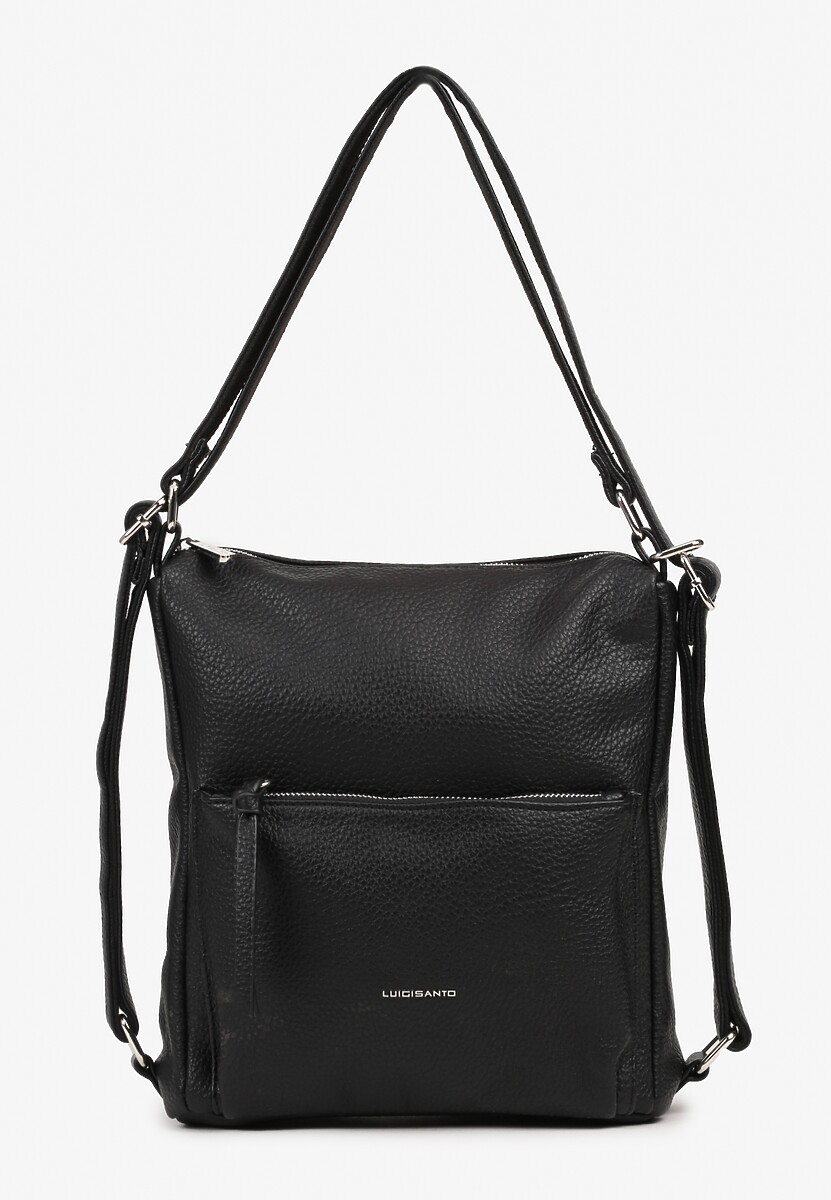 Ciemnobeżowa Torebka Ozdobiona Metalicznym Napisem Tenzara