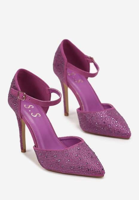 Fioletowe Szpilki w Cyrkonie ze Szpiczastym Noskiem Loira