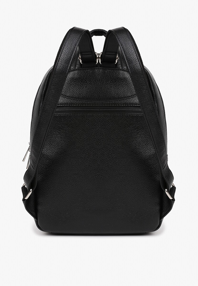 Czarny Mały Plecak Zdobiony Suwakiem Nilzeri