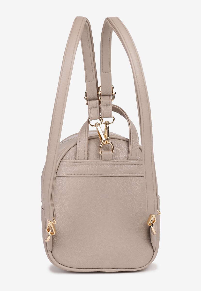 Szary Plecak z Regulowanymi Odpinanymi Paskami i Ozdobną Kieszonką na Magnes Nelvera