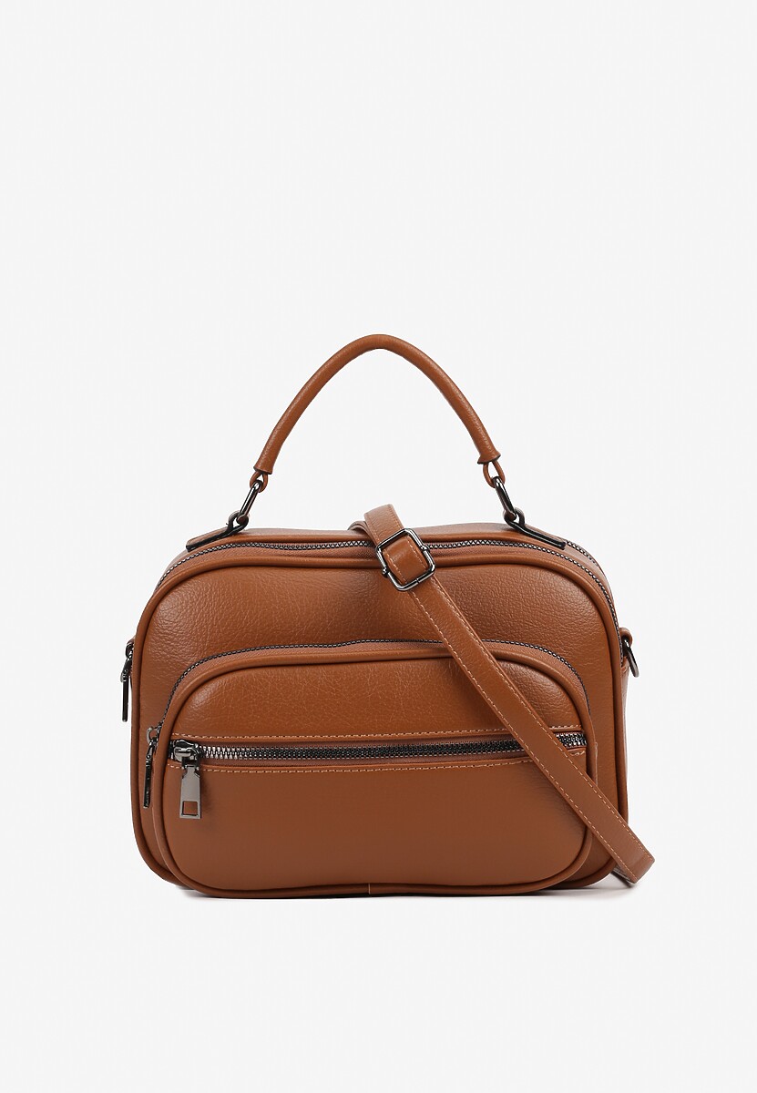 Brązowa Torebka o Fasonie Dwukomorowej Listonoszki Amilione