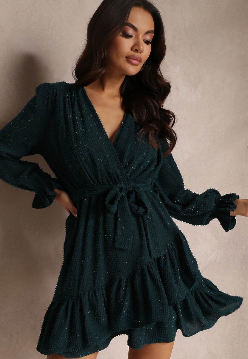 Ciemnozielona Sukienka Thesaste