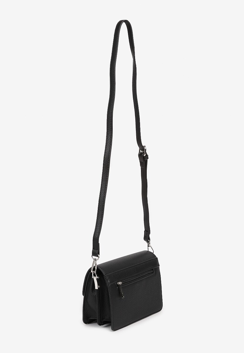 Czarna Torebka Dwukomorowa Ozdobiona Suwakiem Davisiae