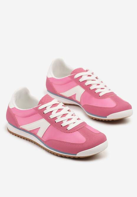 Fuksjowe Sneakersy z Geometrycznym Wzorem Zoloti