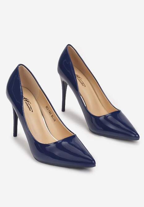 Granatowe Szpilki Lakierowane Goiphia