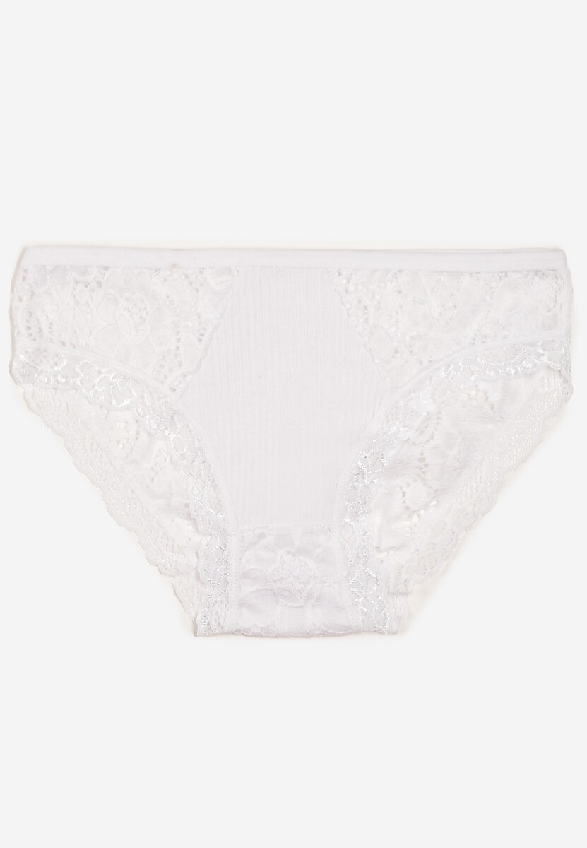 Różowe Prążkowane Majtki Figi z Koronką Okarde