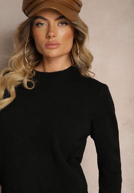 Czarny Klasyczny Sweter Porttina