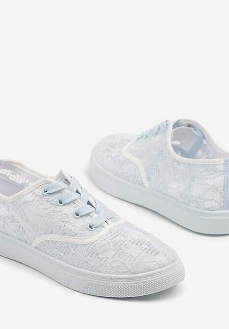 Jasnoniebieskie Tenisówki Ozdobione Koronką Orrisanne