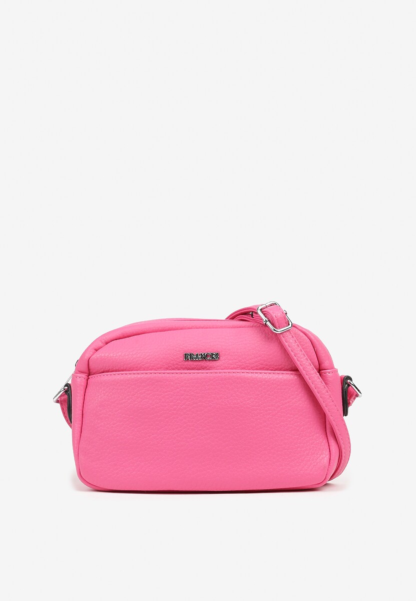 Różowa Torebka Typu Listonoszka o Prostokątnym Kształcie Lirona