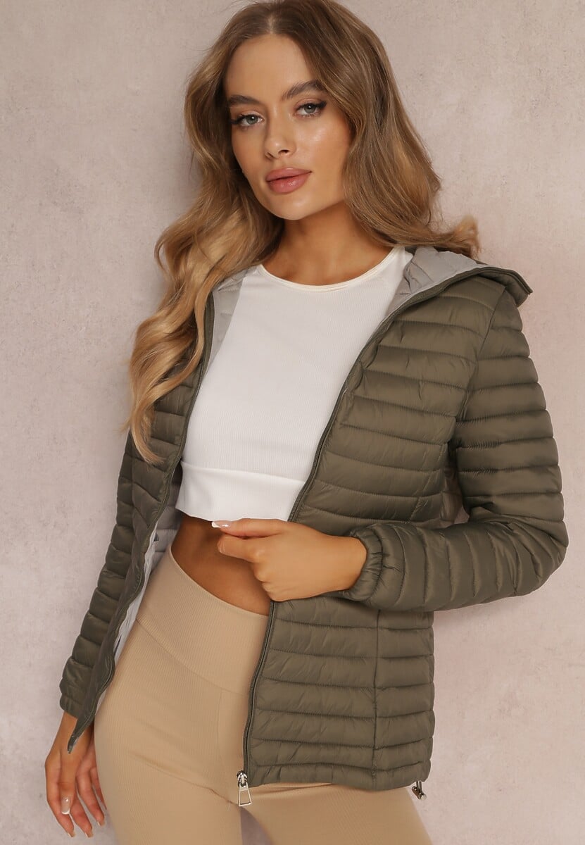 Miętowa Kurtka Pikowana Paranaina