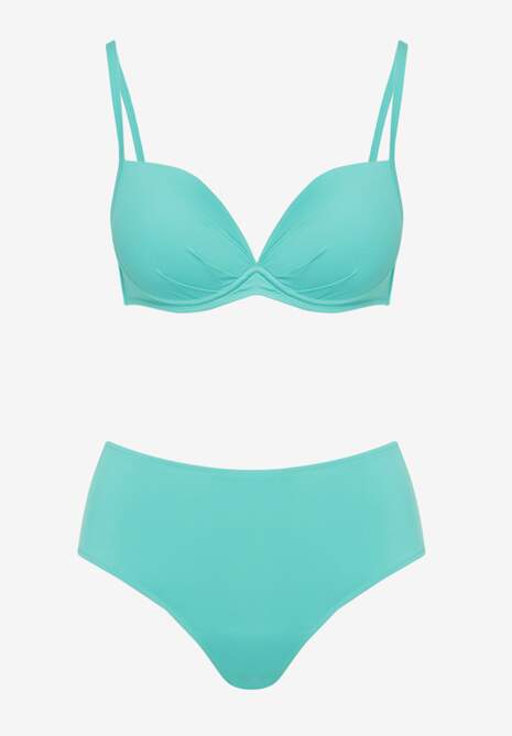 Zielone Basicowe Bikini Biustonosz i Majtki Figi Natonea