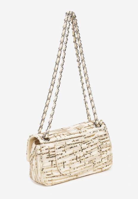 Złota Cekinowa Torebka na Łańcuszku Efanela