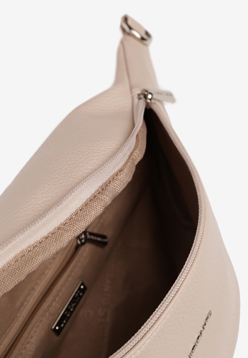 Beżowa Nerka ze Srebrnymi Detalami na Regulowanym Pasku Turessa