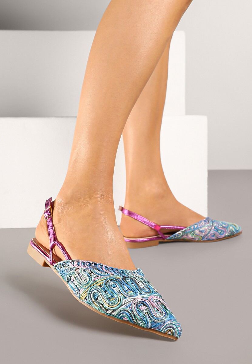 Czarne Sandały Slingback Vices z Metalicznymi Zdobieniami Janavie