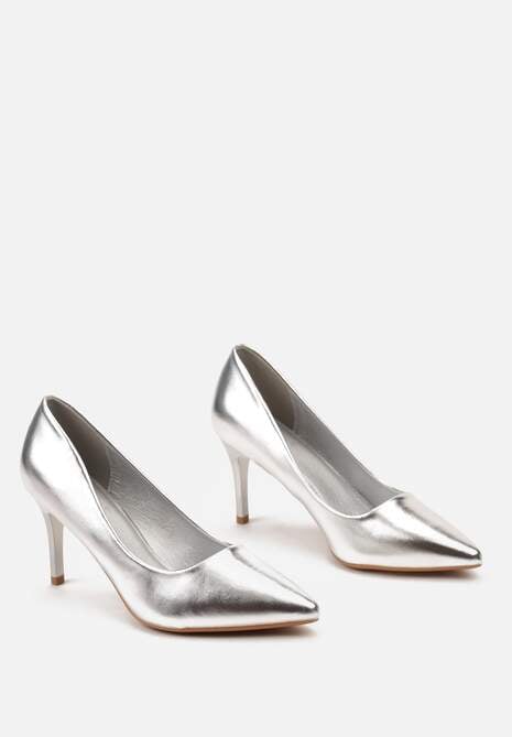 Srebrne Czółenka z Noskiem w Szpic na Szpilce Noxeria