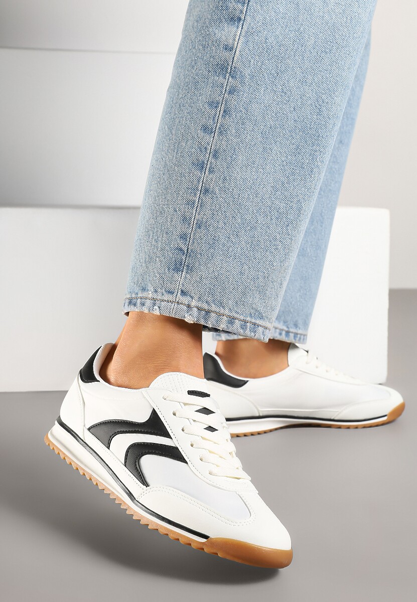 Białe Sneakersy Tenisówki z Przeszyciami Julioria