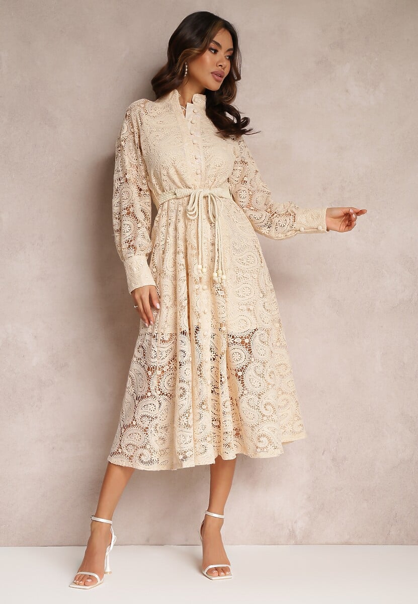 Jasnobeżowa Sukienka Palestra